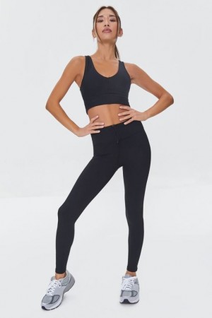 Leggins Forever 21 Active Toggle Drawstring Mujer Negras | PtNWjRkWgSO