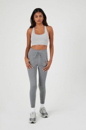 Leggins Forever 21 High Rise Drawstring Mujer Gris | ApuuJcsx7la