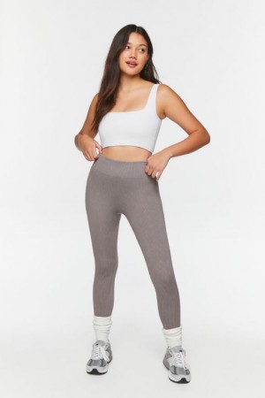 Leggins Forever 21 Mineral Wash Acanalado Mujer Gris | YgSVNzNMij1