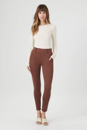 Leggins Forever 21 Ponte Knit Capri Mujer Marrones | iM5yuwHFHfK