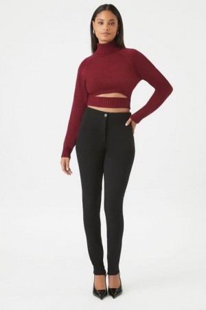 Leggins Forever 21 Ponte Knit High Rise Mujer Negras | hhobkiKYjxZ