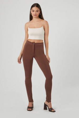 Leggins Forever 21 Ponte Knit High Rise Mujer Chocolate | 15TMTDD5n49