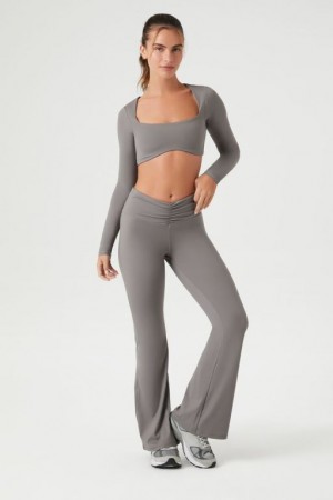 Leggins Forever 21 Seamless Flare Mujer Gris Oscuro | UH9MyWmkmk1