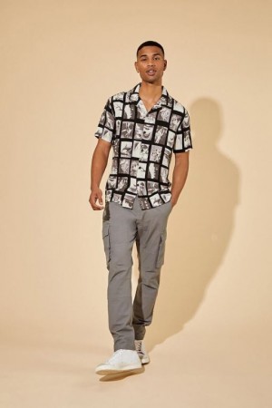 Pantalon Forever 21 Cargo Drawstring Hombre Gris | wXEMS6esH4d