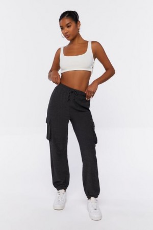 Pantalon Forever 21 Cargo Drawstring Joggers Mujer Negras | N3v4mXX2Ayw