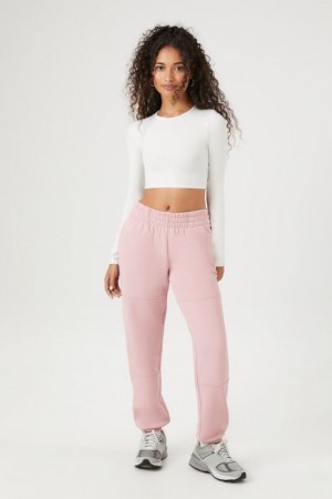 Pantalon Forever 21 Cuffed Fleece Joggers Mujer Moradas | b2cDBLnmvGC