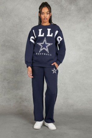 Pantalon Forever 21 Dallas Cowboys Tearaway Mujer Azul Marino Blancas | HRMF32rg5TZ