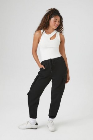 Pantalon Forever 21 Drawstring Cargo Joggers Mujer Negras | JmnDBGPADIK