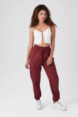 Pantalon Forever 21 Drawstring Cargo Joggers Mujer Rojas | cZPC1RxYgLO