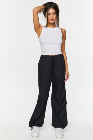 Pantalon Forever 21 Drawstring Low Rise Parachute Mujer Negras | i56ntbDN27R