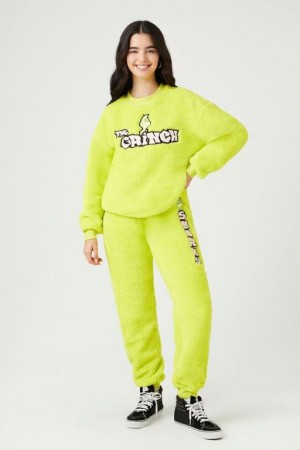 Pantalon Forever 21 Fleece The Grinch Snarky Joggers Mujer Verde Multicolor | kmMdYl8BD3Y