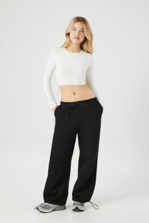 Pantalon Forever 21 French Terry Toggle Drawstring Joggers Mujer Negras | 5akOZyPDwNY