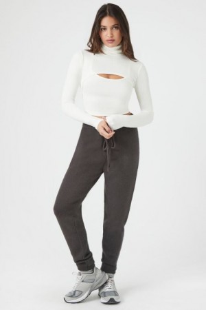 Pantalon Forever 21 Knit Drawstring Joggers Mujer Gris | TPTWR5cF6f9