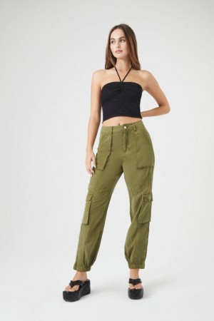 Pantalon Forever 21 Mid Rise Cargo Joggers Mujer Gris Verde | AZ3hwubYZHG