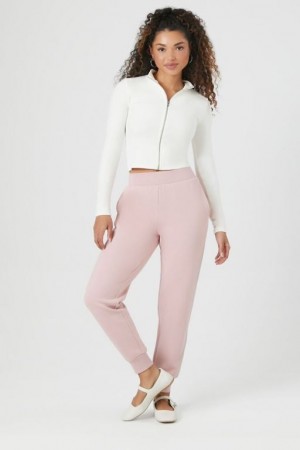 Pantalon Forever 21 Organically Grown Cotton Fleece Joggers Mujer Moradas | V1J09hbe87G