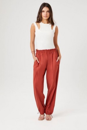 Pantalon Forever 21 Paperbag Drawstring Hem Joggers Mujer Clay | aLTzwYmJIup