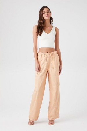 Pantalon Forever 21 Poplin Cargo Joggers Mujer Coral | Kb7yRAHBbBK