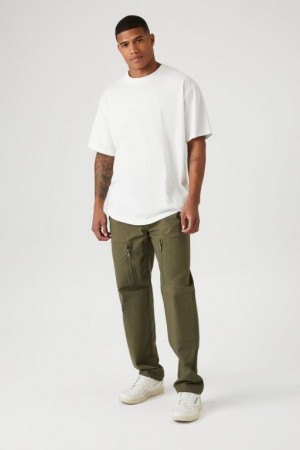 Pantalon Forever 21 Release Buckle Slim Fit Hombre Verde Oliva | 6i28nSqhusX