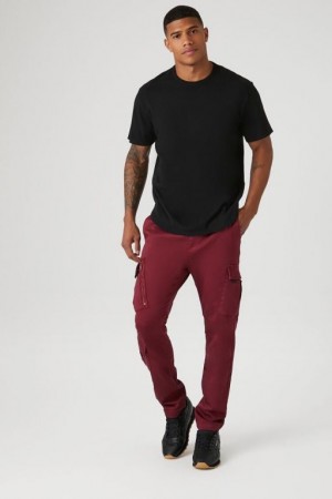 Pantalon Forever 21 Slim Fit Cargo Drawstring Joggers Hombre Rojas | TGzfwz9rsYK