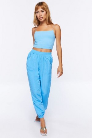 Pantalon Forever 21 Snap Button Joggers Mujer Azur | 90McYod4Hmz