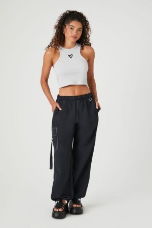 Pantalon Forever 21 Toggle Drawstring Cargo Joggers Mujer Negras | bTKBQR1L04j