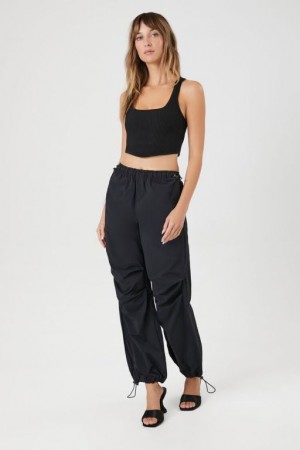 Pantalon Forever 21 Toggle Drawstring Joggers Mujer Negras | BheySE9jCve