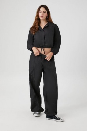 Pantalon Forever 21 Toggle Drawstring Parachute Mujer Negras | 9HuQZRT9YFJ