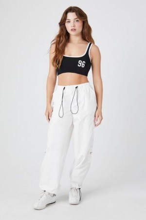 Pantalon Forever 21 Toggle Drawstring Poplin Joggers Mujer Blancas | eAYHe2JUhQh