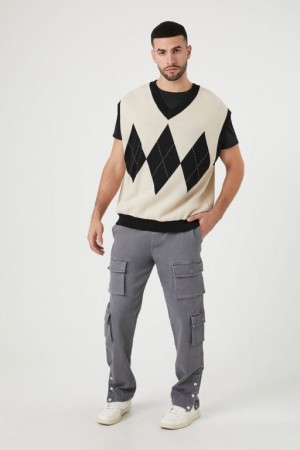 Pantalon Forever 21 Twill Button Hem Cargo Joggers Hombre Gris | Jtu7QanNCcE