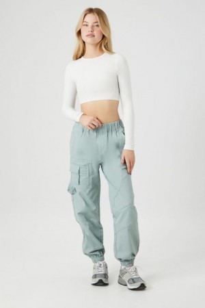 Pantalon Forever 21 Twill Cargo Joggers Mujer Verde | NRRtSvgsGqM