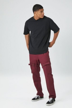 Pantalon Forever 21 Twill Drawstring Utility Strap Hombre Burdeos | rlAz2PMI1my