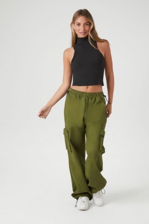 Pantalon Forever 21 Twill Toggle Drawstring Joggers Mujer Verde Oliva | wIrUdyhuGSd