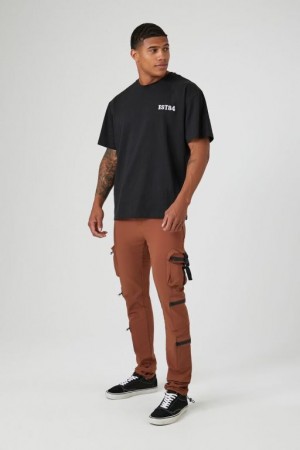 Pantalon Forever 21 Utility Cargo Joggers Hombre Marrones | CHLEKo7R49d