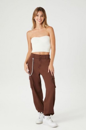 Pantalon Forever 21 Wallet Chain Cargo Joggers Mujer Cafe | BvoltRaayCA