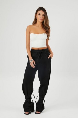 Pantalon Forever 21 Wraparound Drawstring Joggers Mujer Negras | cjaaewhmaOo