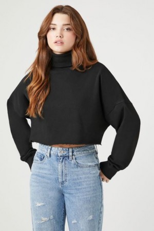 Pullover Forever 21 Cropped Turtleneck Mujer Negras | yPGzdioSmzi