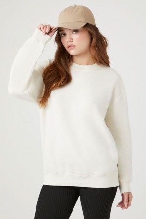 Pullover Forever 21 Fleece Drop Sleeve Mujer Cappuccino | EJ9byeFKJow