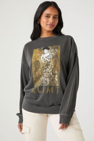 Pullover Forever 21 Fleece Klimt Estampadas Mujer Gris Multicolor | XvYlM6Nhmoh