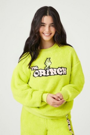 Pullover Forever 21 Fleece The Grinch Mujer Verde Multicolor | BdgbhujI1Z5