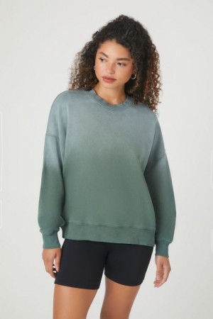 Pullover Forever 21 French Terry Drop Sleeve Mujer Verde | 1oOoJPAkQlo