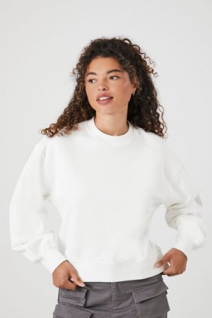 Pullover Forever 21 French Terry Drop Sleeve Mujer Blancas | vqdjtLeg6p1