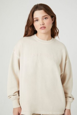 Pullover Forever 21 French Terry Mont Blanc Estampadas Mujer Marrones Multicolor | qcG2hfVilY8