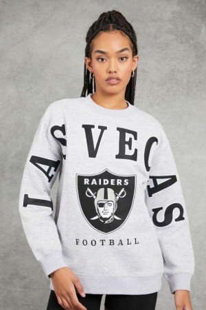 Pullover Forever 21 Las Vegas Raiders Estampadas Mujer Gris Negras | 6kLatcJZ1fA