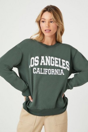 Pullover Forever 21 Los Angeles Estampadas Mujer Verde Multicolor | vgSLZaGcsPJ