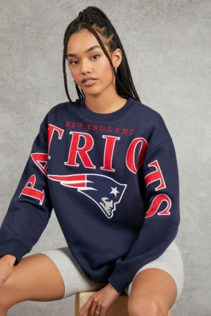 Pullover Forever 21 New England Patriots Estampadas Mujer Azules Multicolor | gQ4RS7FhI6k