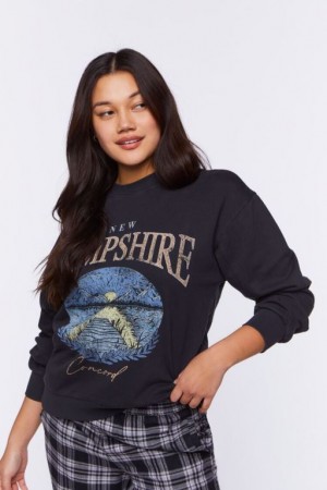 Pullover Forever 21 New Hampshire Estampadas Mujer Negras Multicolor | JotW0xVjgAQ