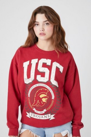 Pullover Forever 21 Usc Trojans Estampadas Mujer Rojas Multicolor | dC7Mwd6KmTv