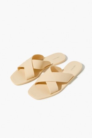 Sandalias Forever 21 Crisscross Slip On Mujer Creme | KR0xrXNXjUJ