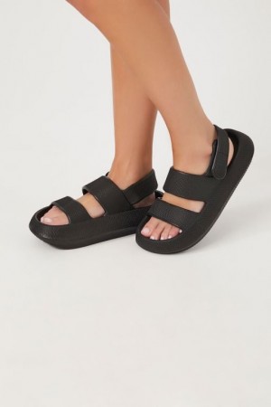 Sandalias Forever 21 Dual Strap Mujer Negras | UHR8VCJHoKp