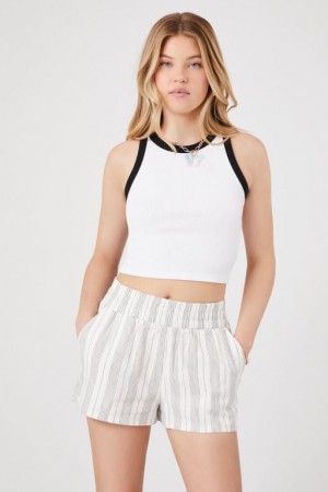 Short Forever 21 A Rayas Pull On Mujer Blancas Negras | h1XbyO1FXQk